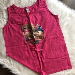 Cotton Magic pink tank top w/ sea turtles
